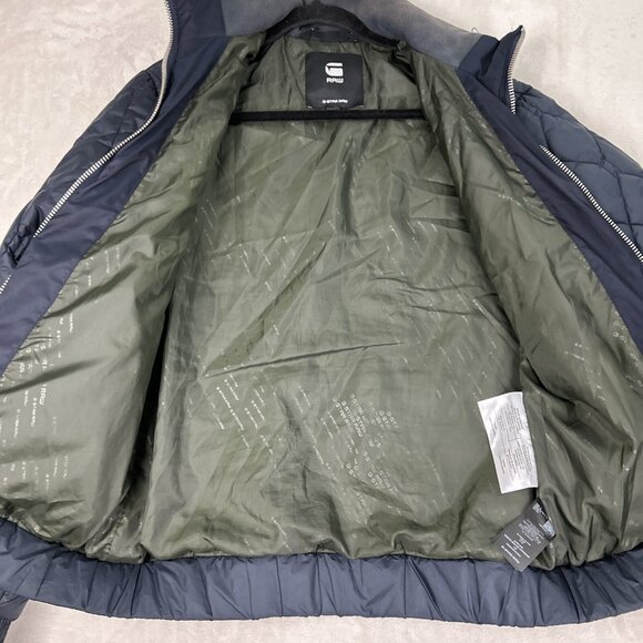 G-STAR QUILTED OVERSHIRT / Padded Bomber Jacket Men Size S Navy - Picture 10 of 13